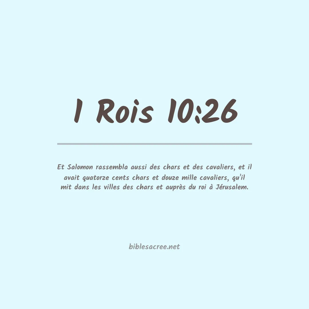 1 Rois - 10:26