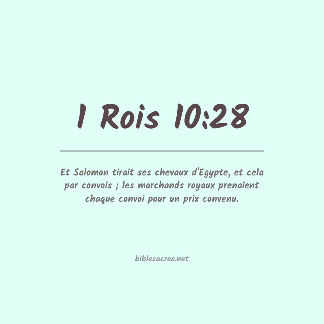 1 Rois - 10:28