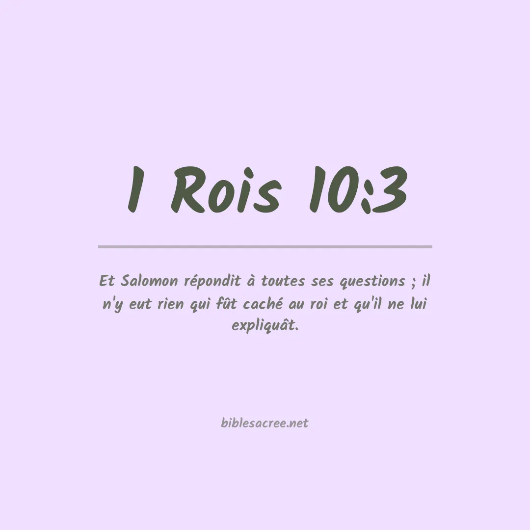 1 Rois - 10:3