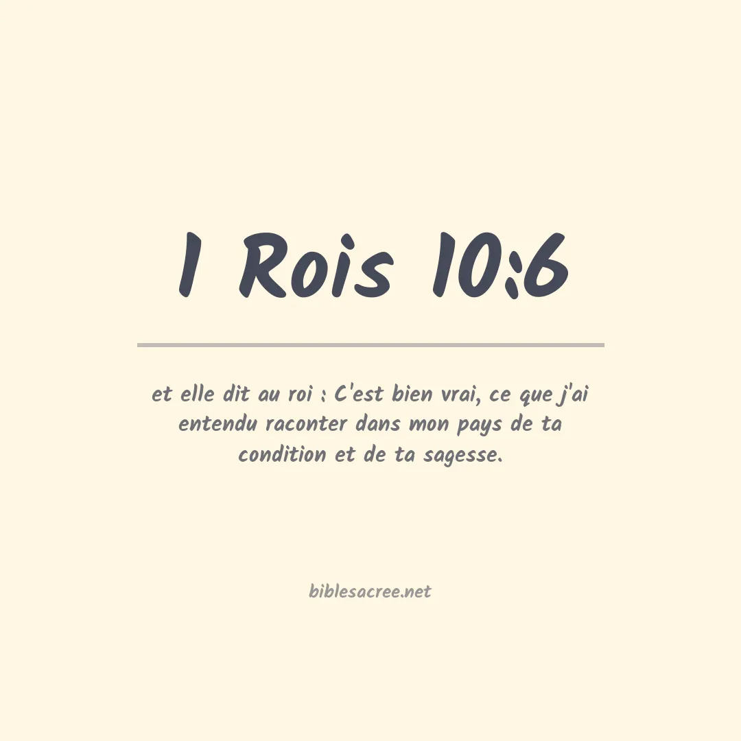 1 Rois - 10:6