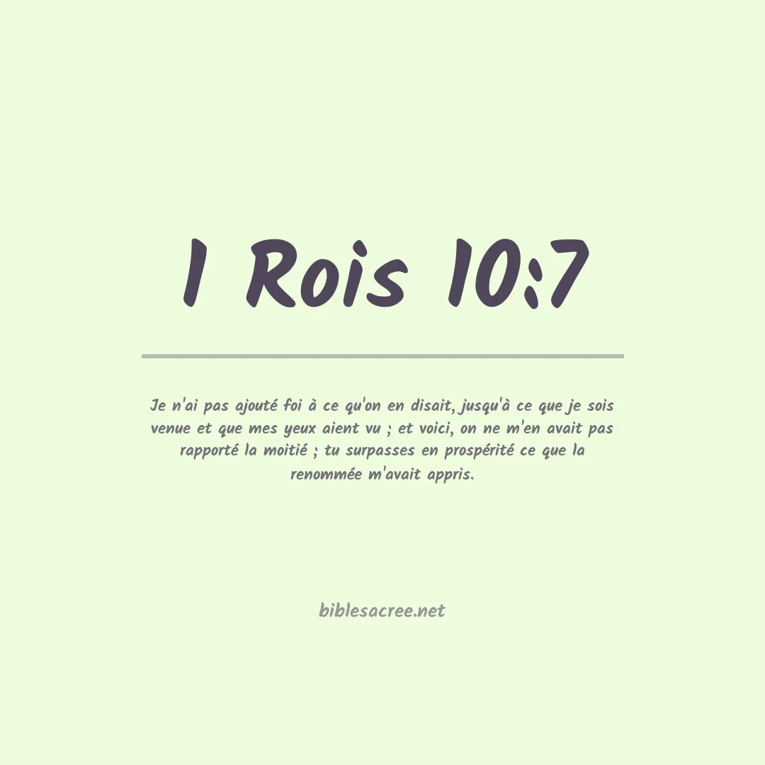 1 Rois - 10:7