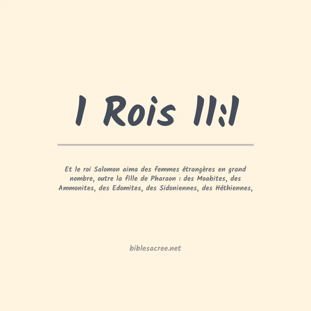 1 Rois - 11:1