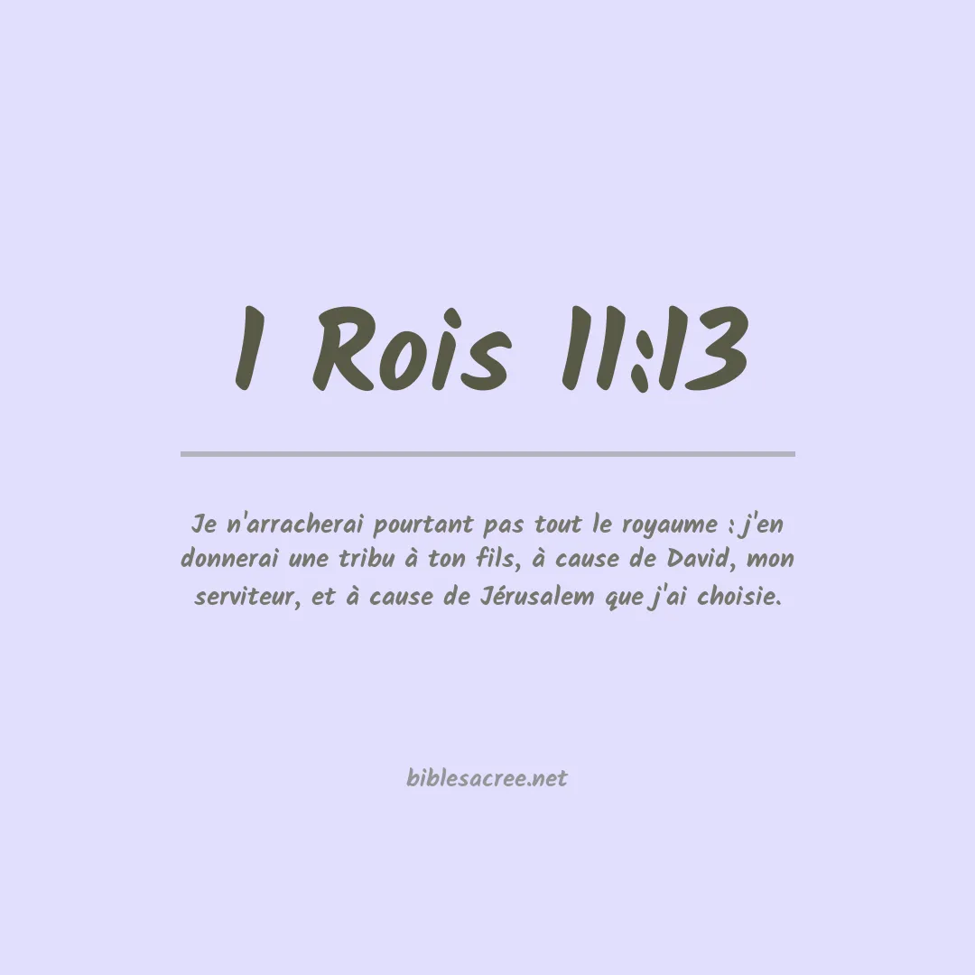 1 Rois - 11:13
