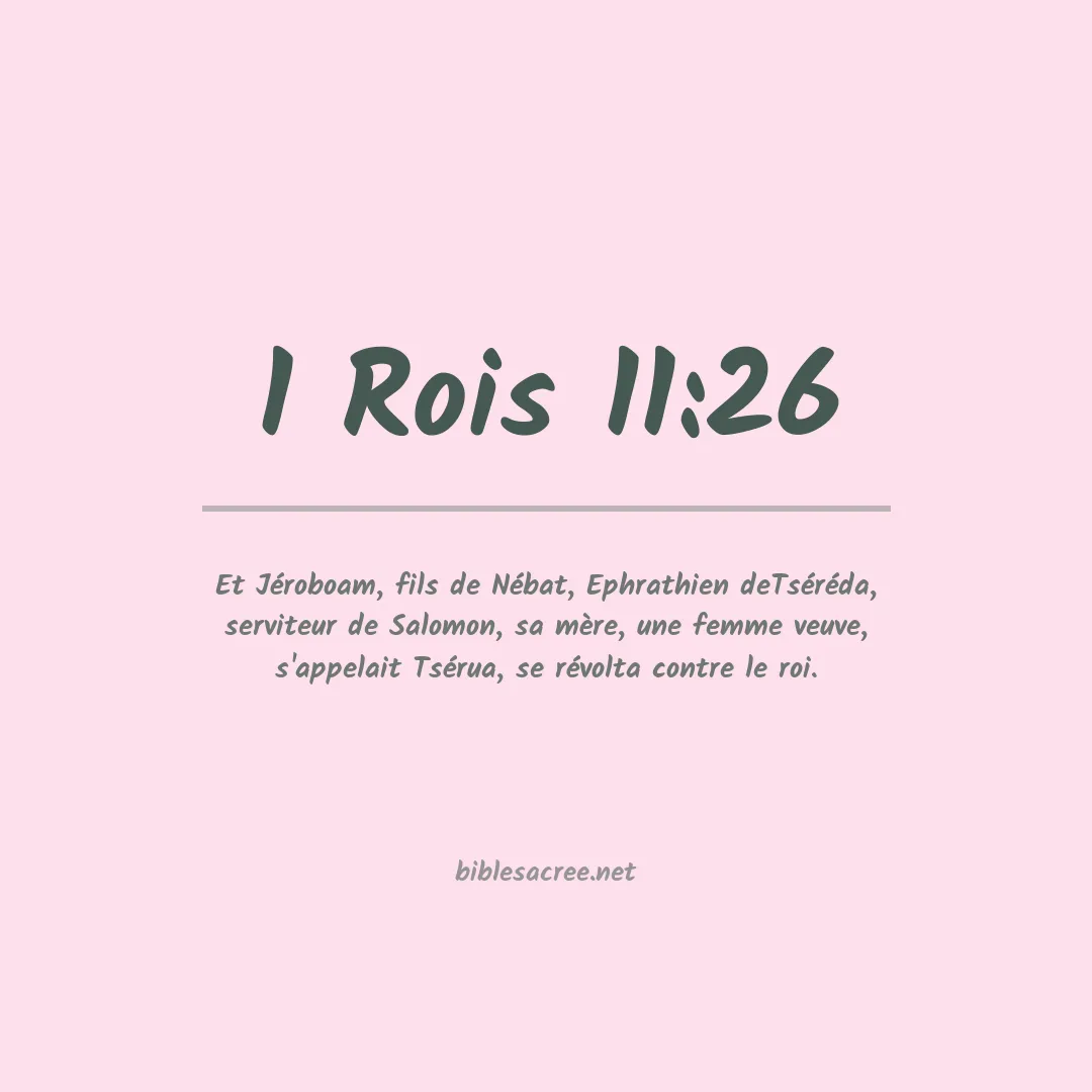 1 Rois - 11:26