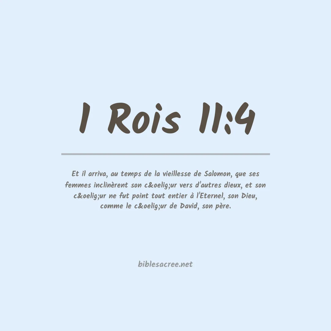 1 Rois - 11:4