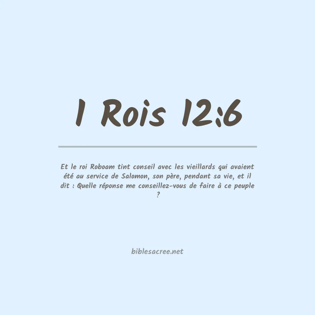 1 Rois - 12:6