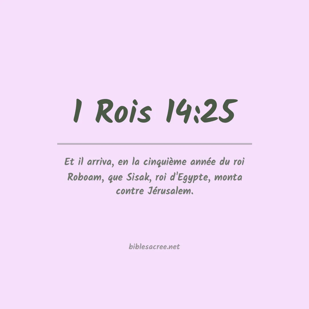 1 Rois - 14:25