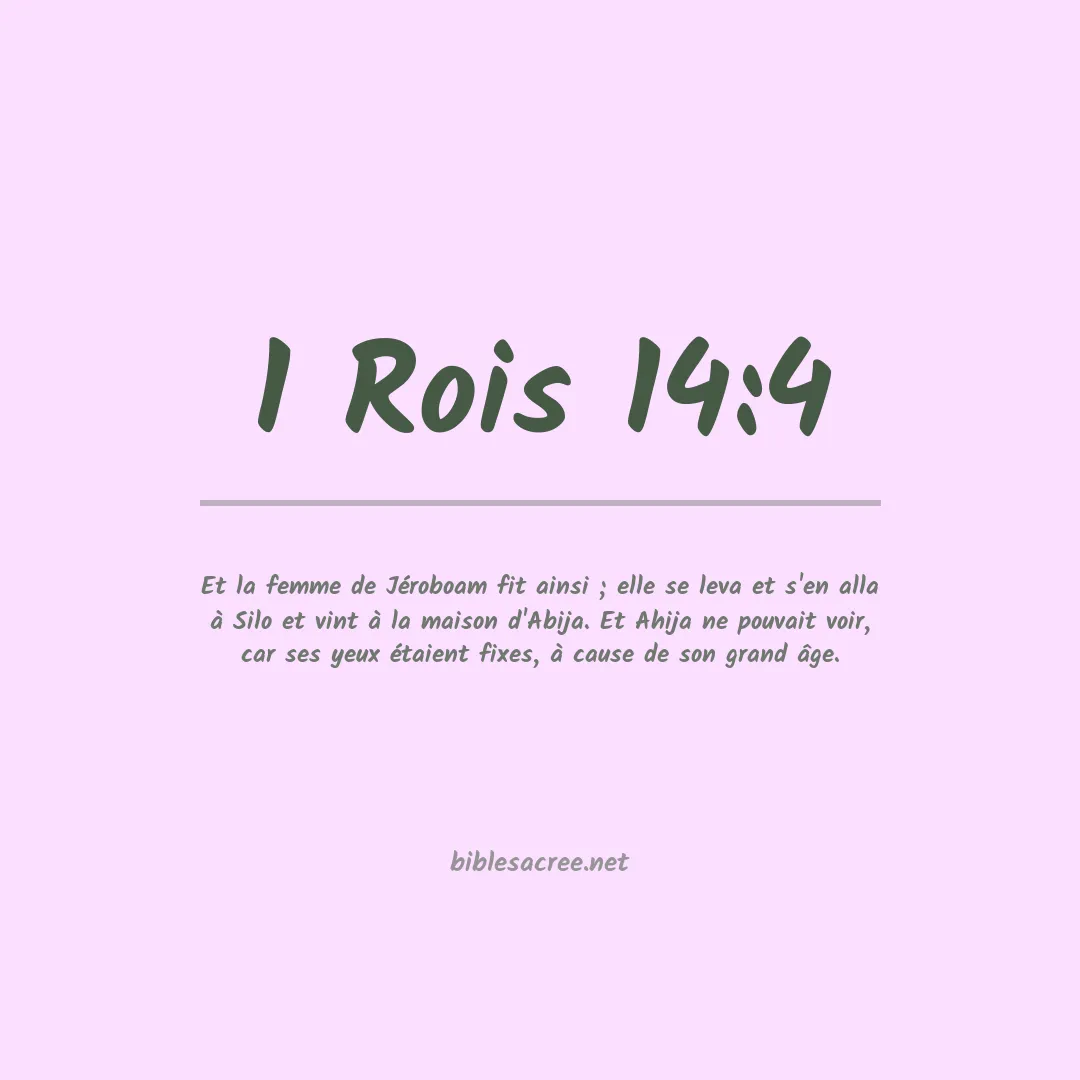 1 Rois - 14:4