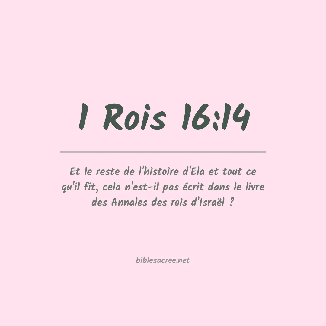 1 Rois - 16:14