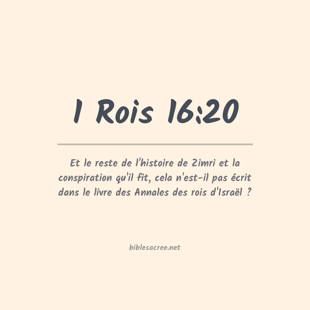 1 Rois - 16:20