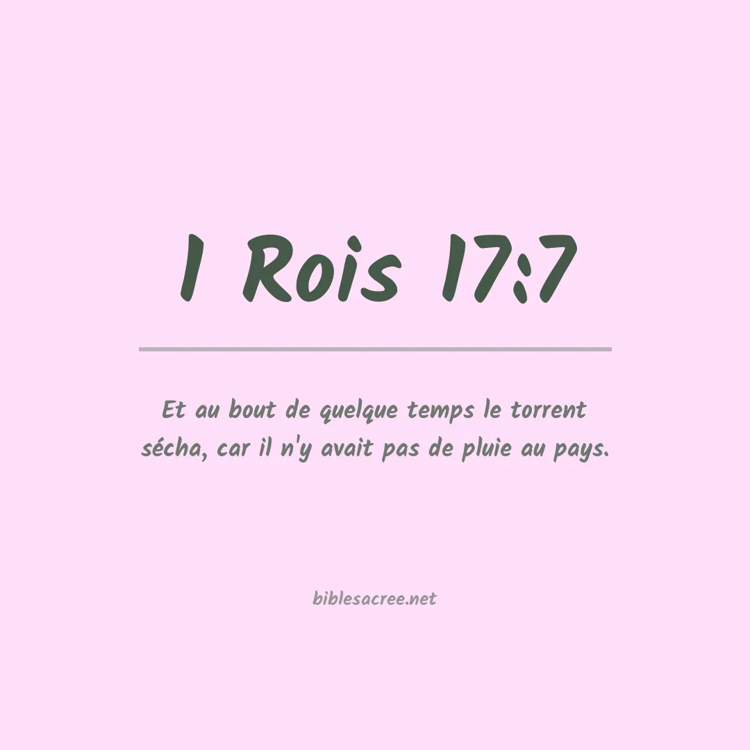 1 Rois - 17:7