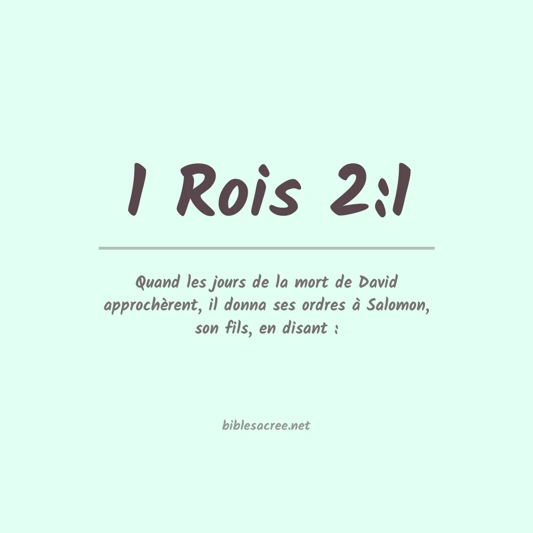 1 Rois - 2:1