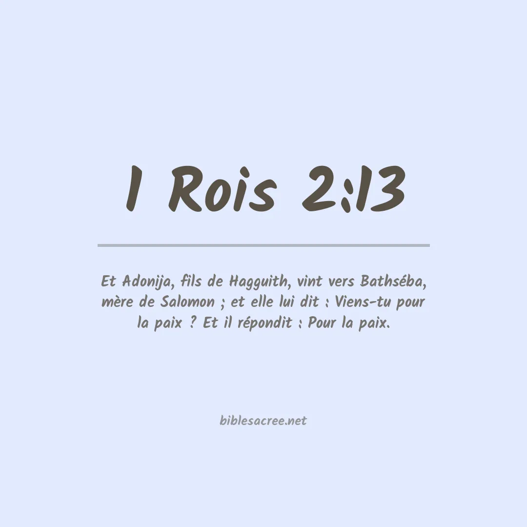 1 Rois - 2:13