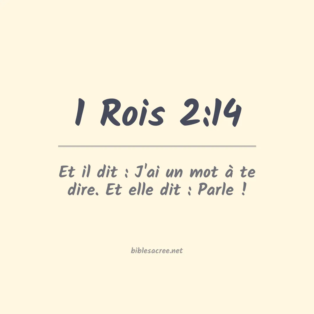 1 Rois - 2:14