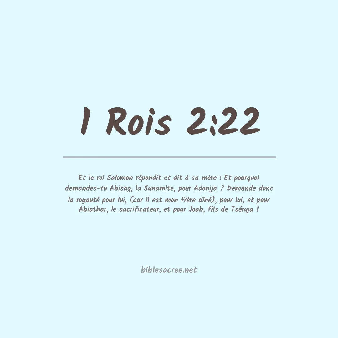 1 Rois - 2:22