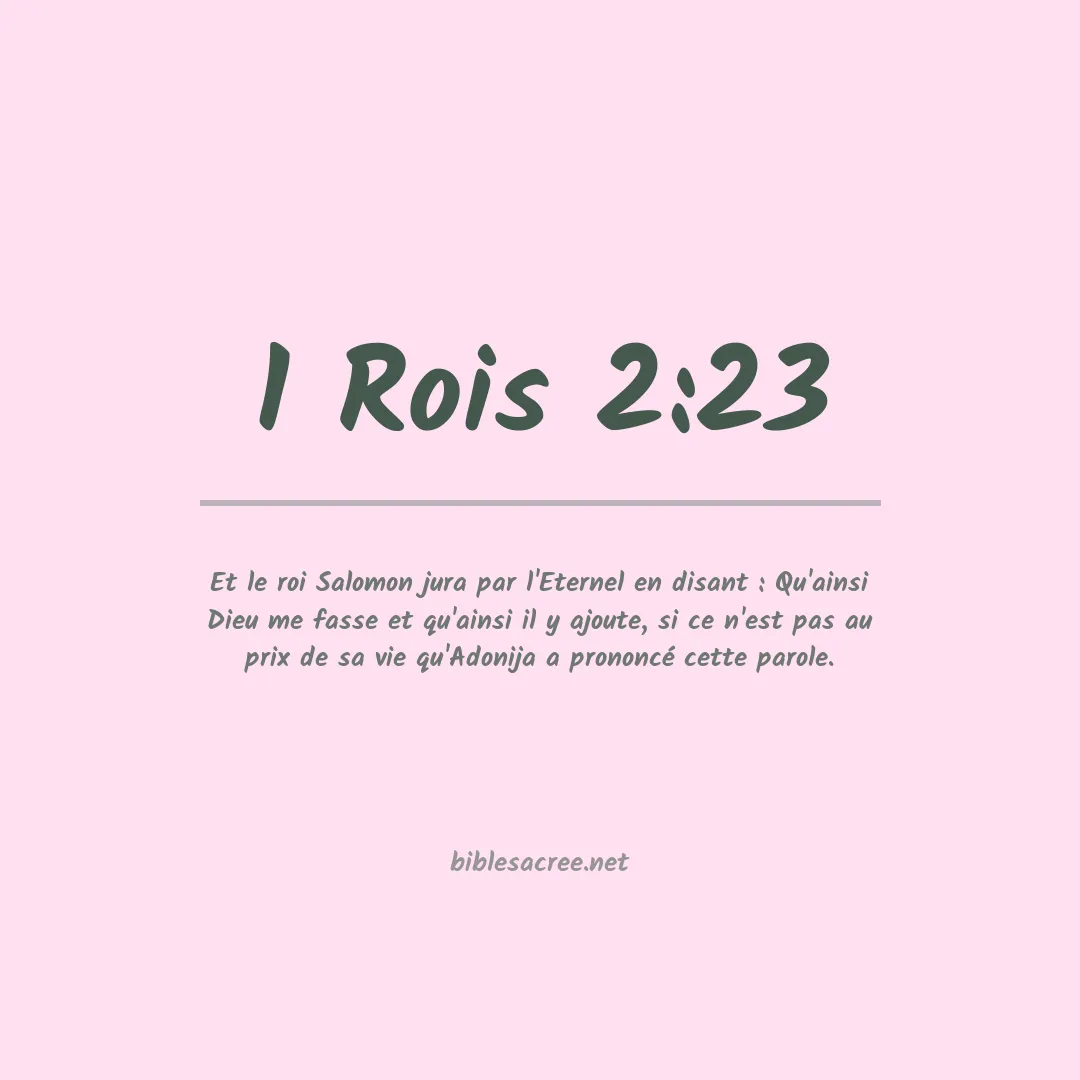1 Rois - 2:23