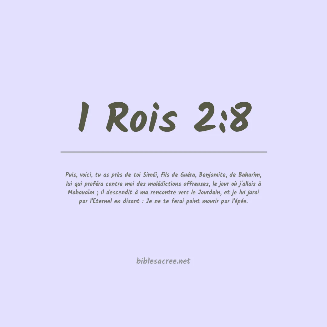 1 Rois - 2:8