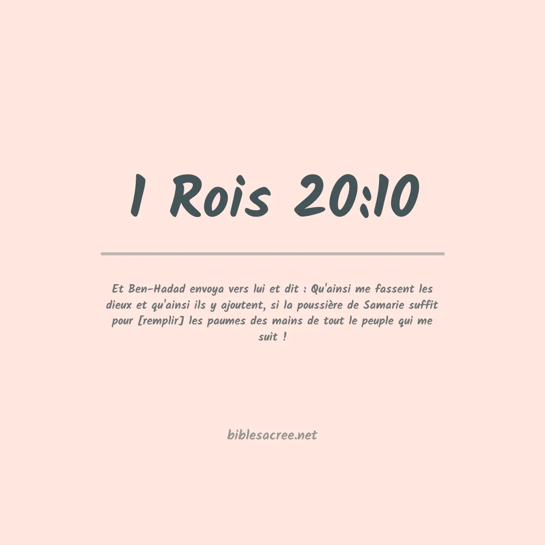 1 Rois - 20:10
