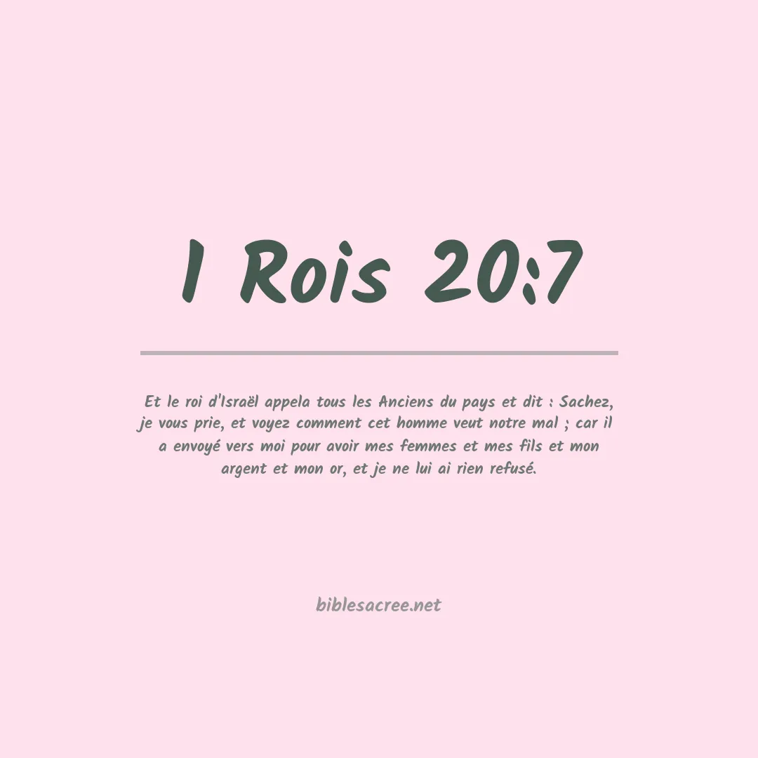 1 Rois - 20:7