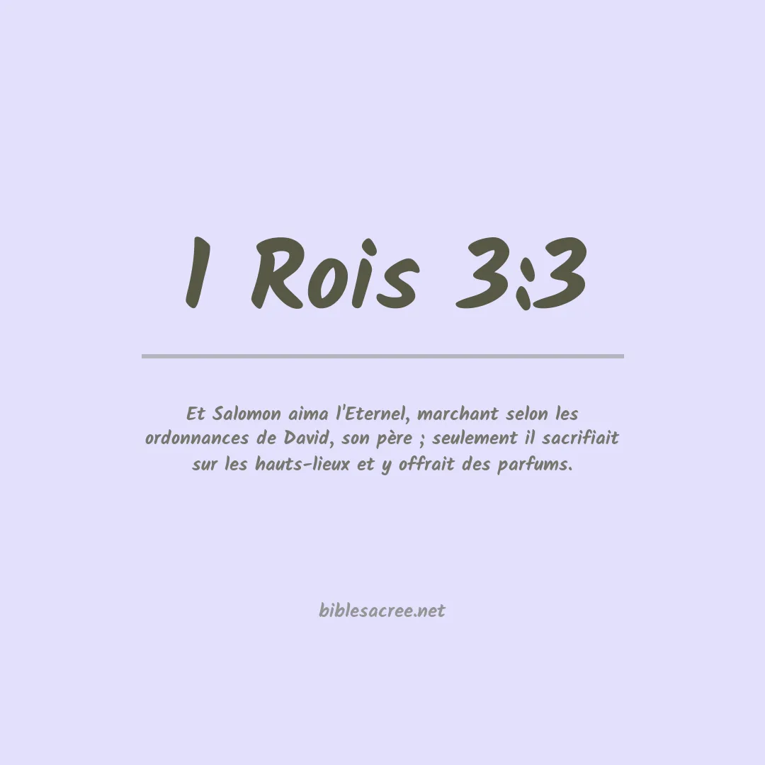 1 Rois - 3:3