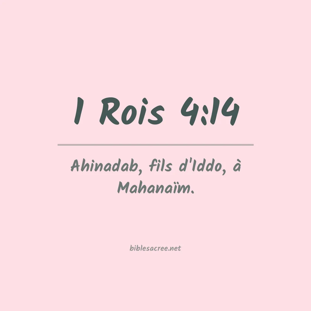 1 Rois - 4:14