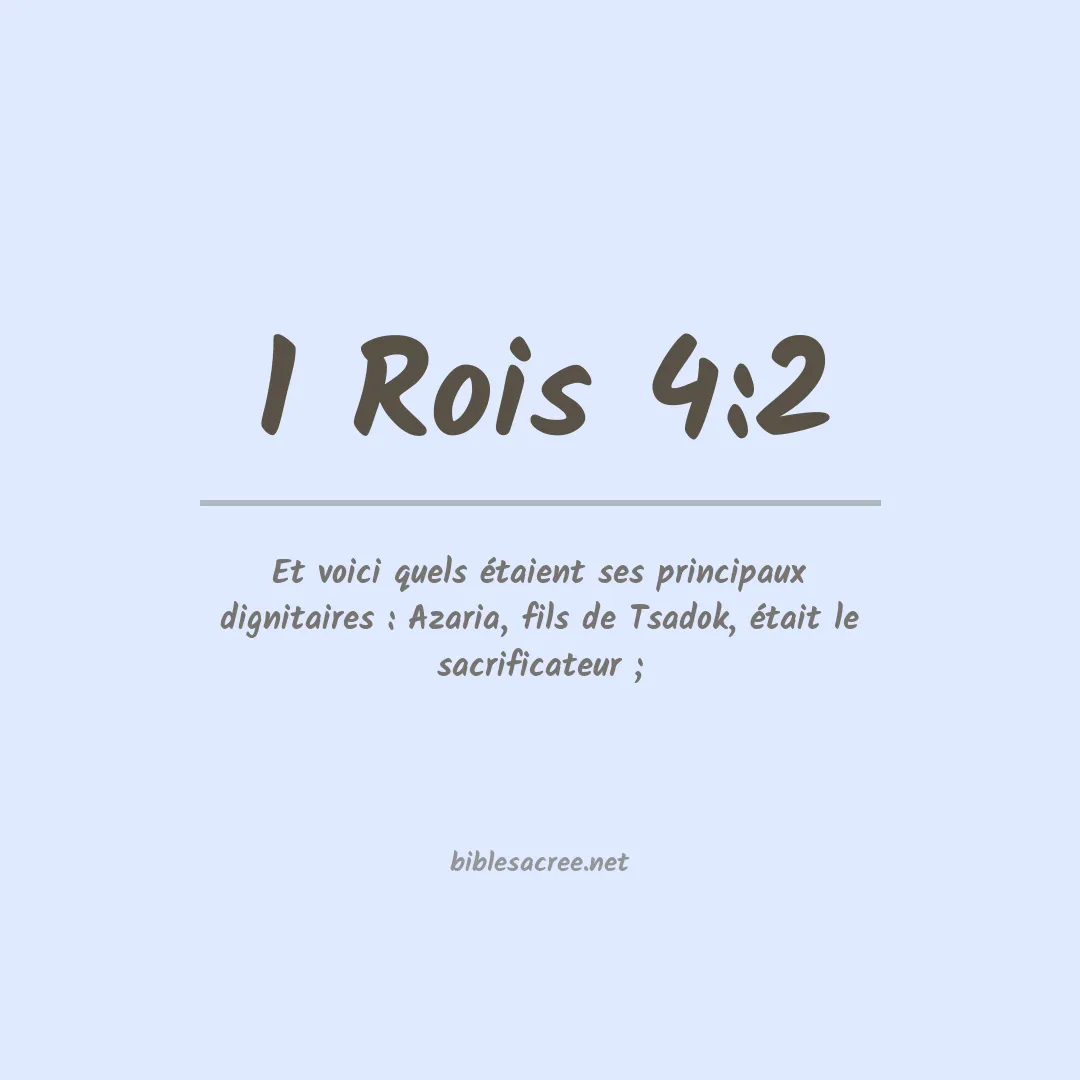1 Rois - 4:2