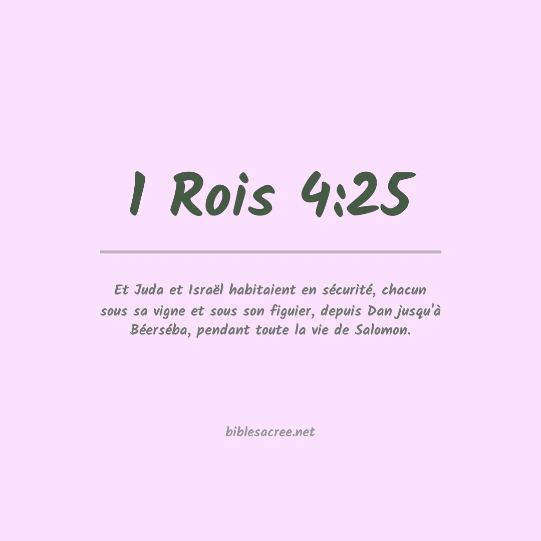 1 Rois - 4:25