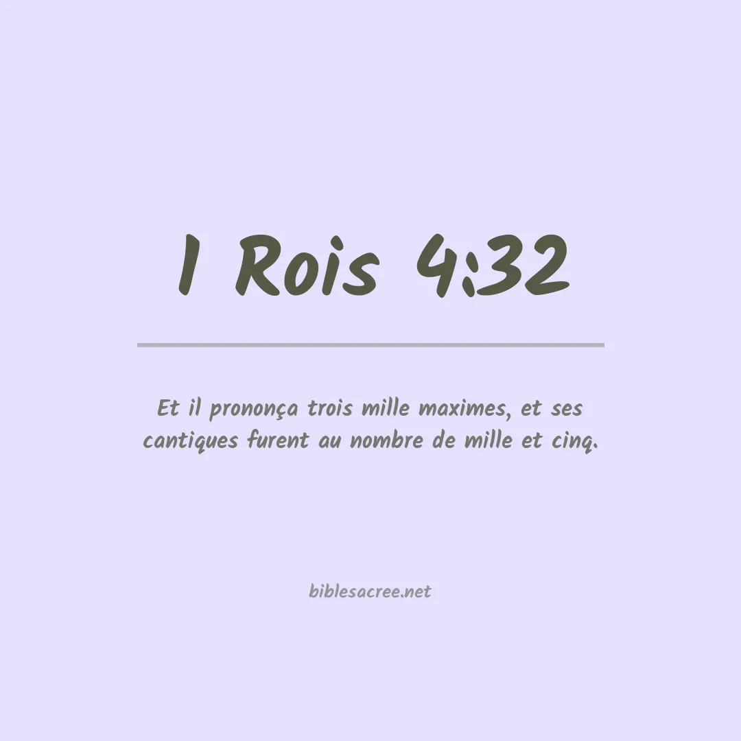 1 Rois - 4:32
