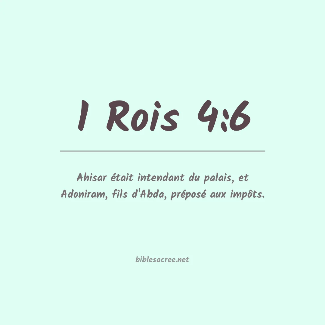 1 Rois - 4:6