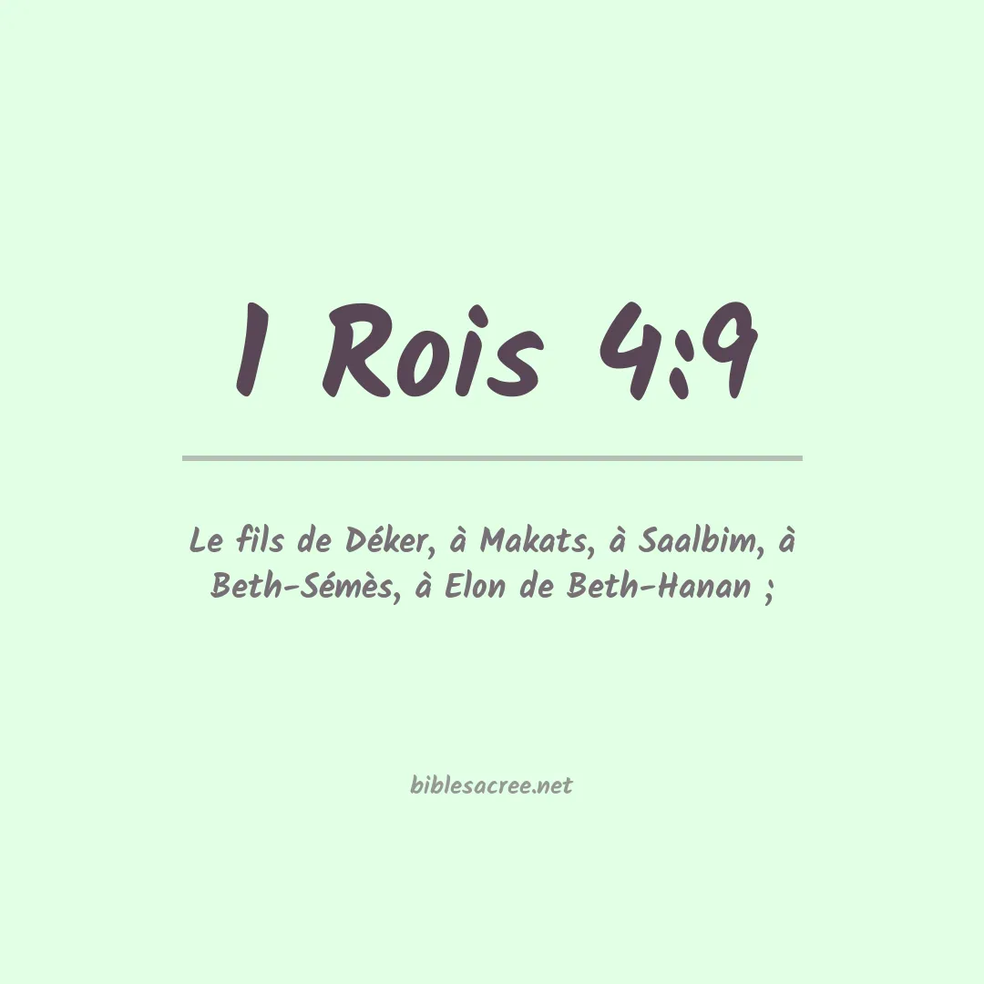 1 Rois - 4:9