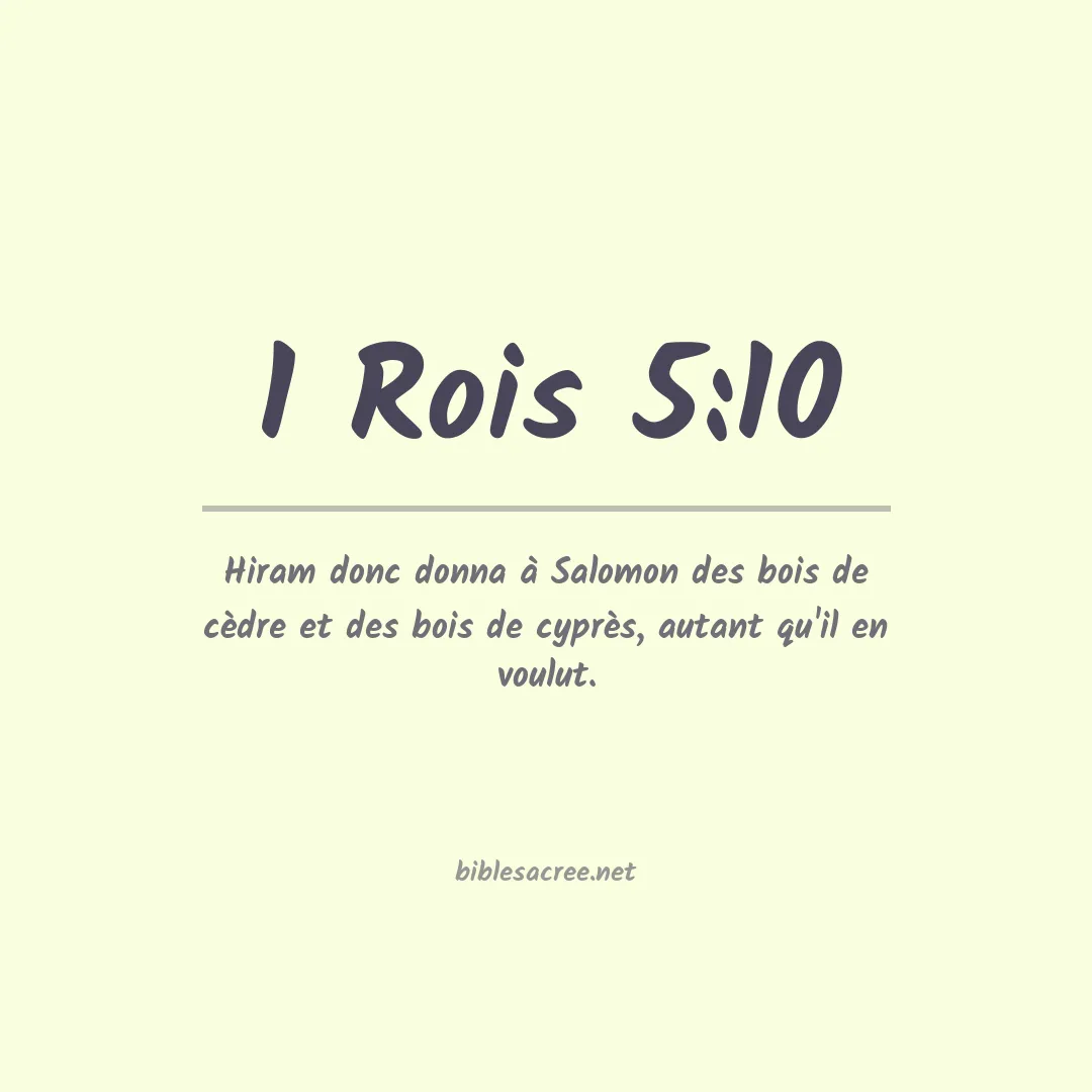 1 Rois - 5:10