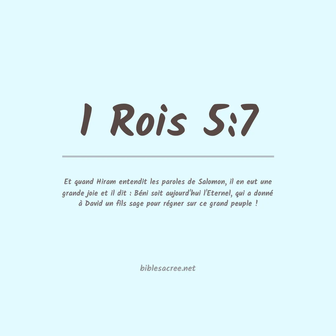 1 Rois - 5:7