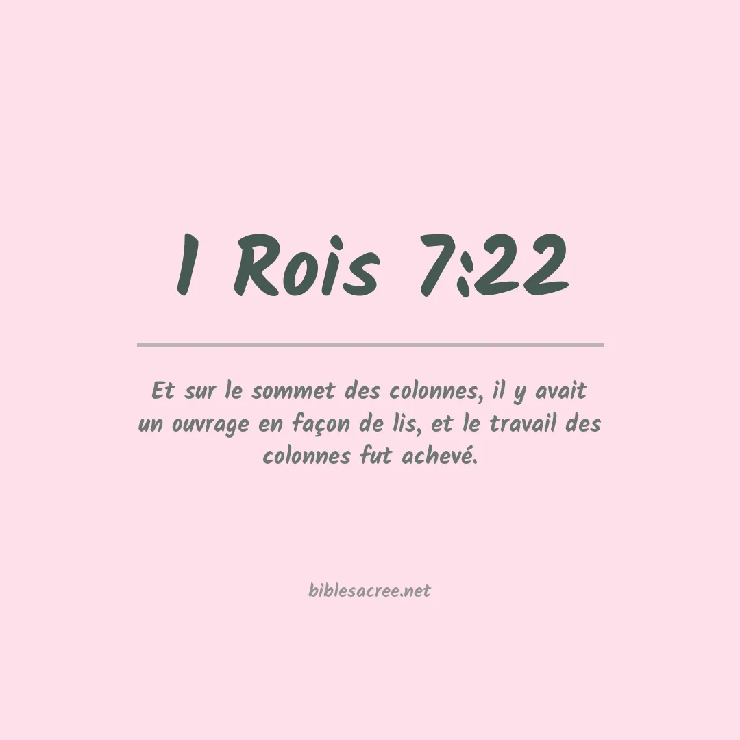 1 Rois - 7:22