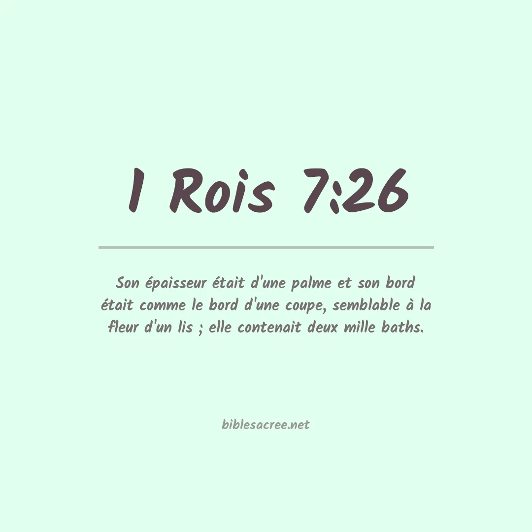 1 Rois - 7:26