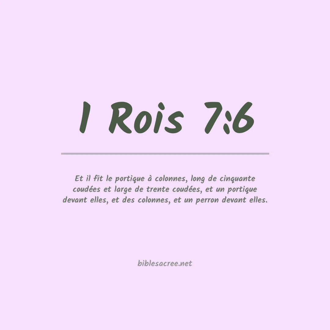 1 Rois - 7:6