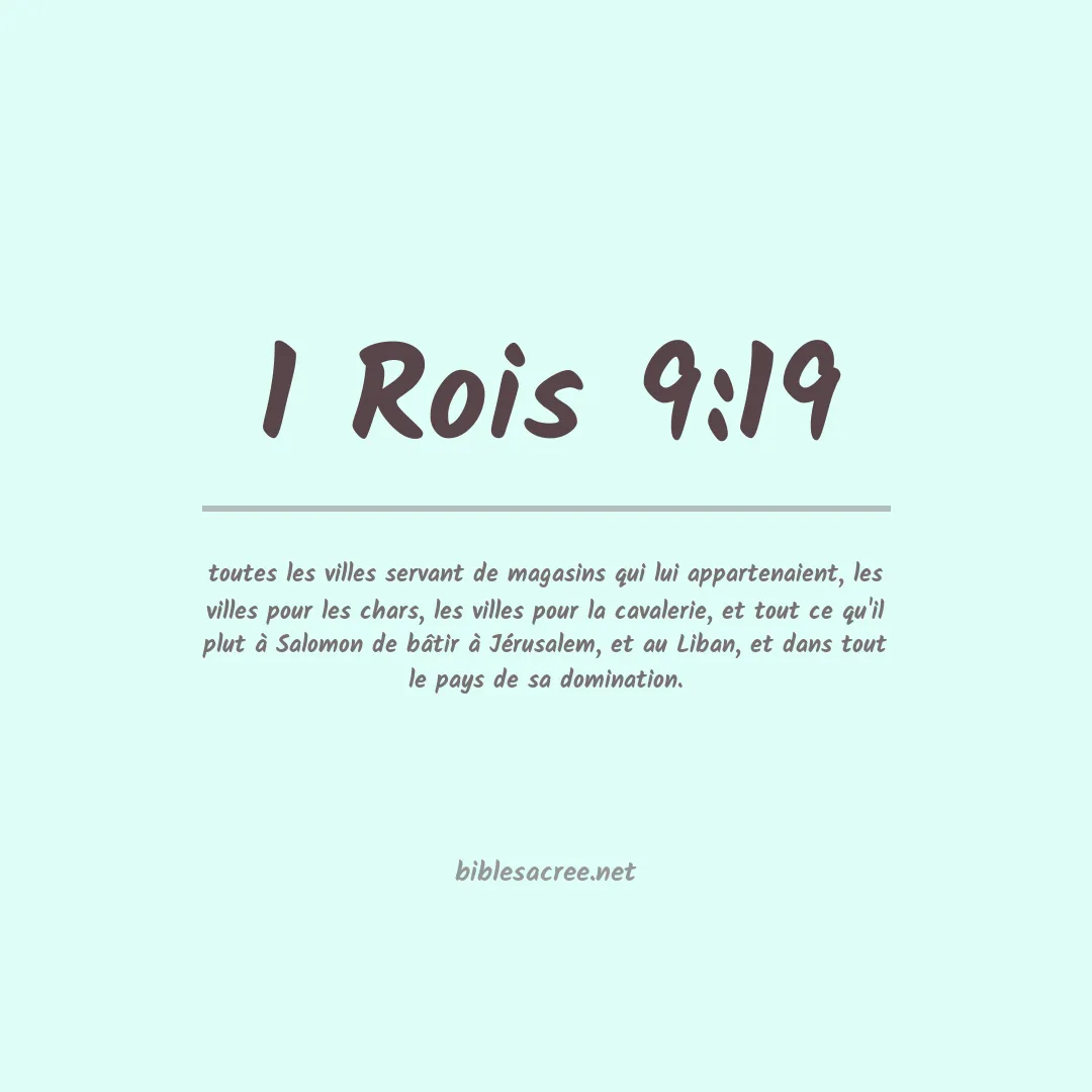 1 Rois - 9:19