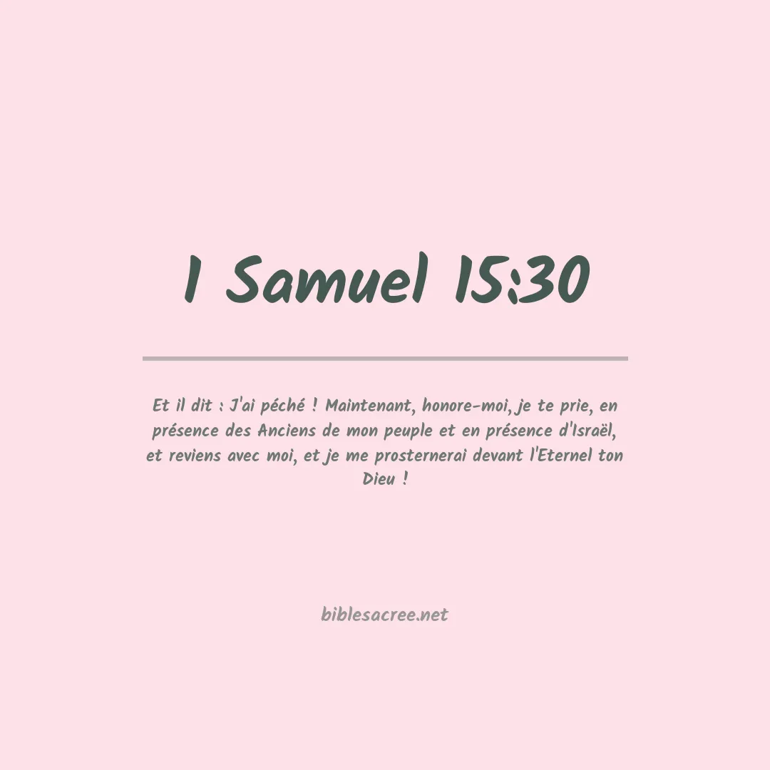 1 Samuel - 15:30