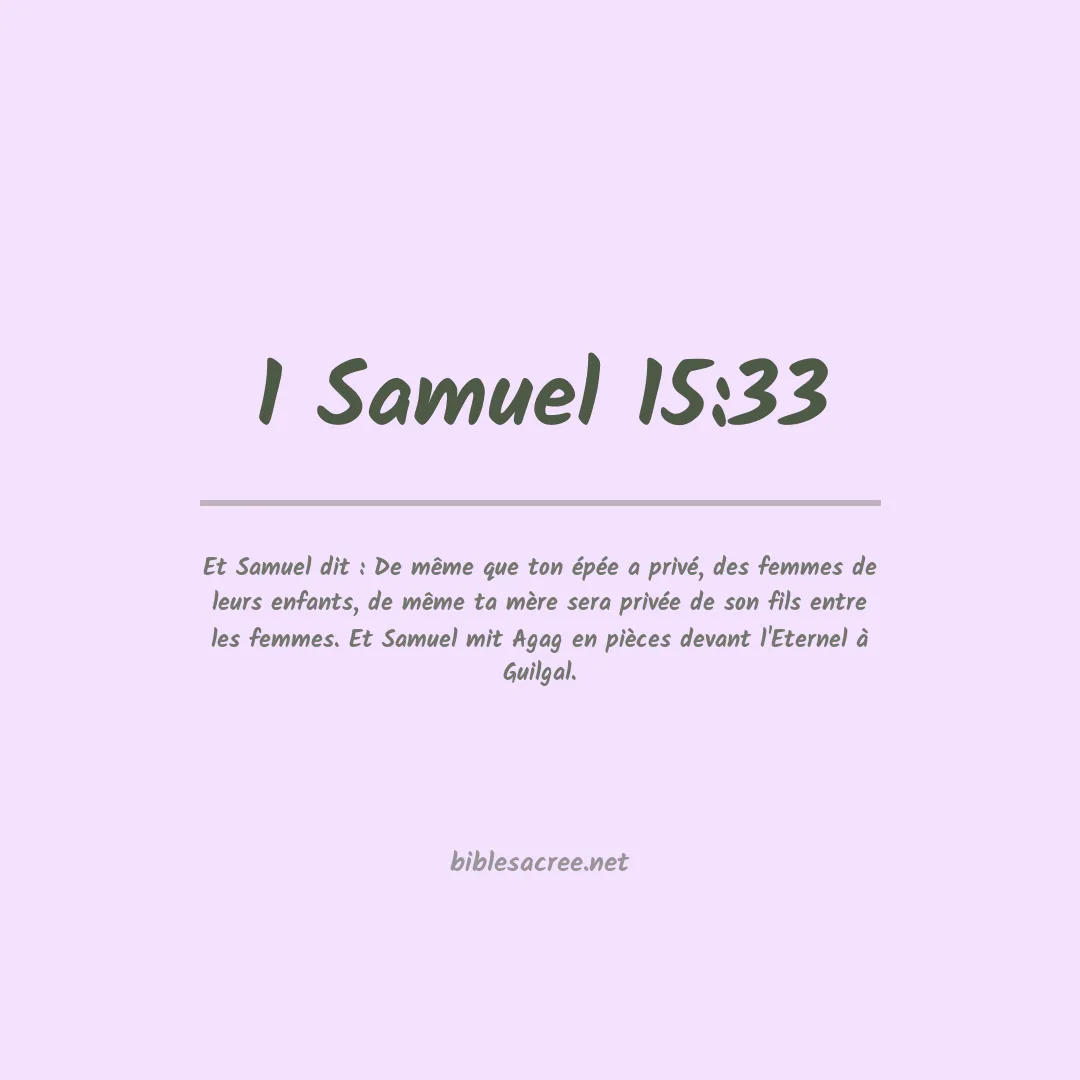 1 Samuel - 15:33