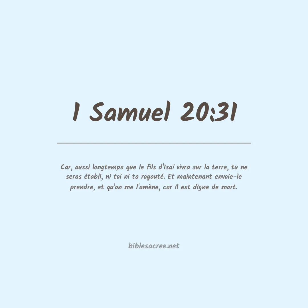 1 Samuel - 20:31