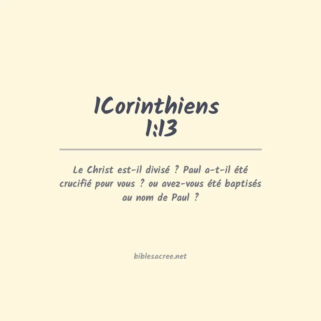1Corinthiens  - 1:13