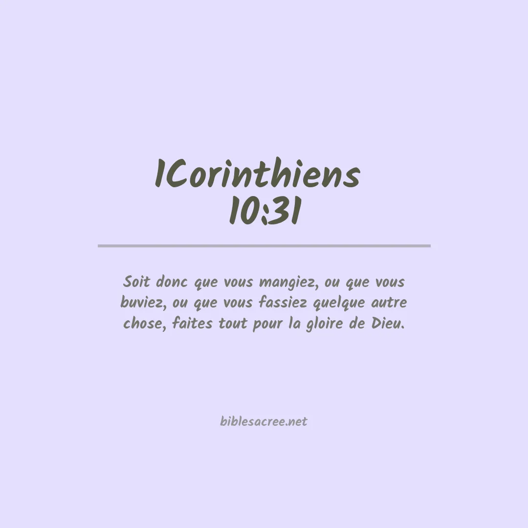 1Corinthiens  - 10:31