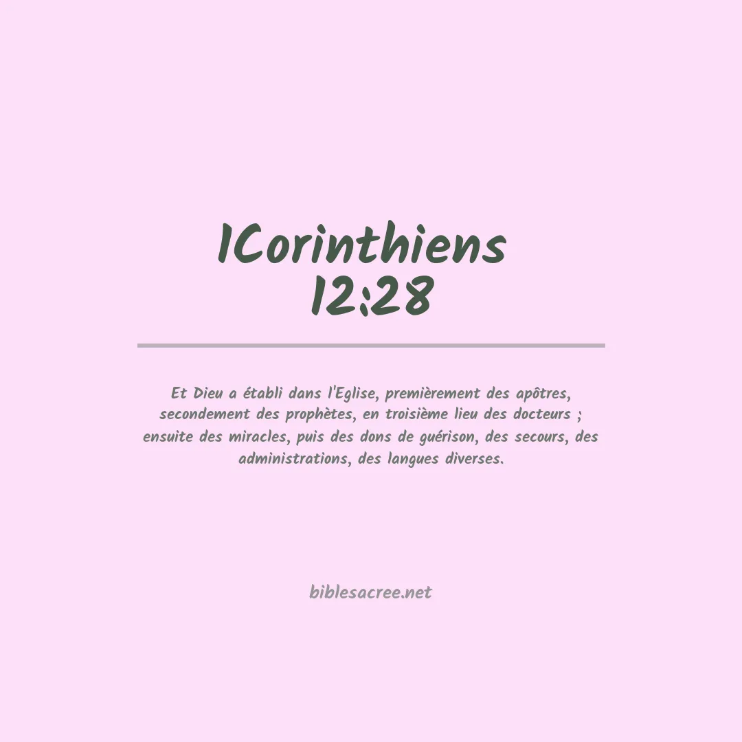 1Corinthiens  - 12:28