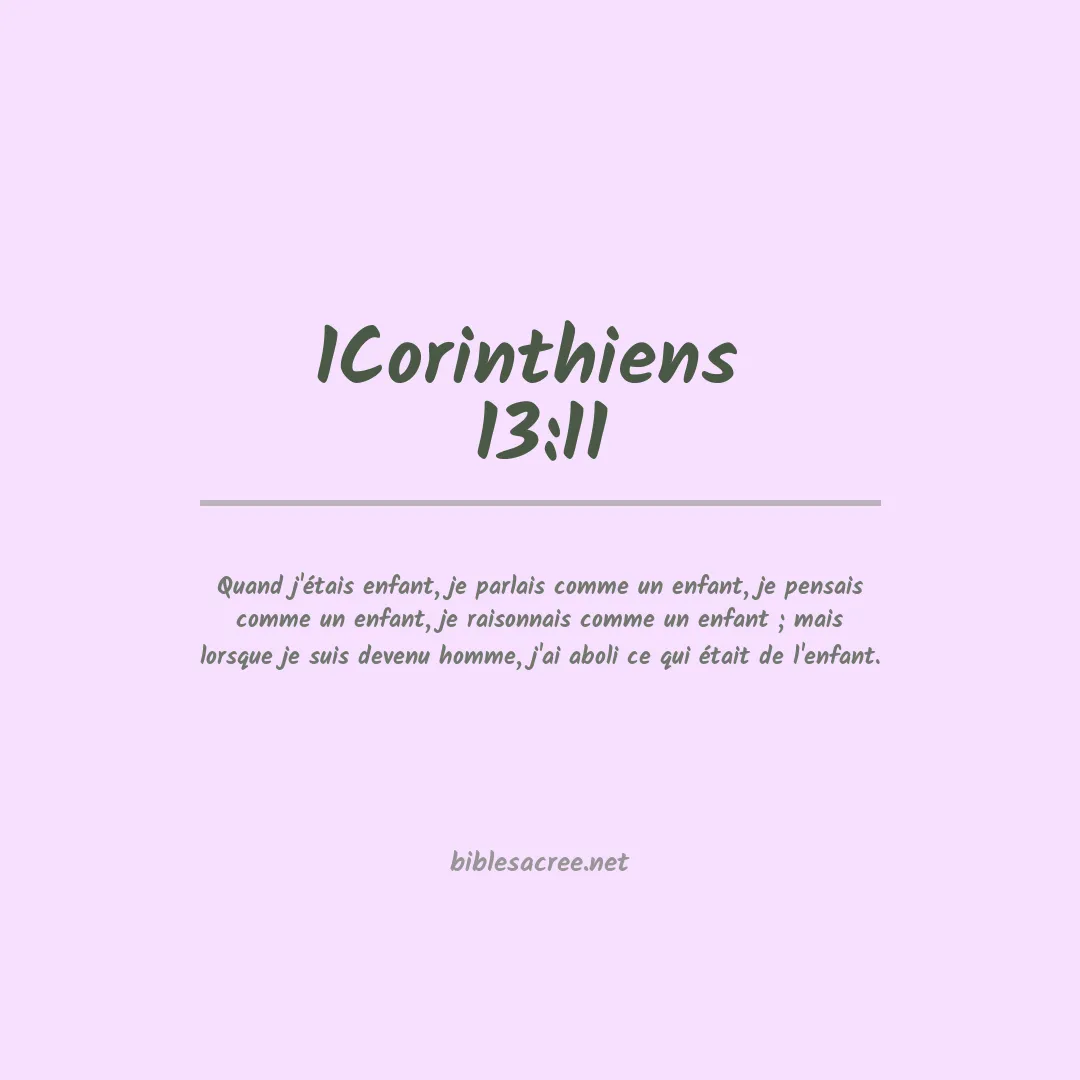 1Corinthiens  - 13:11