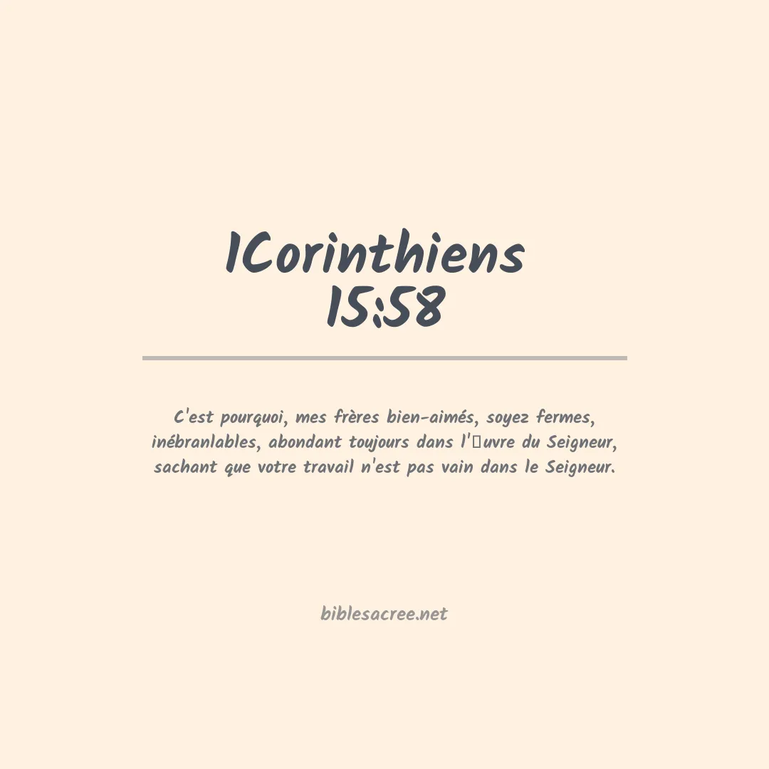 1Corinthiens  - 15:58
