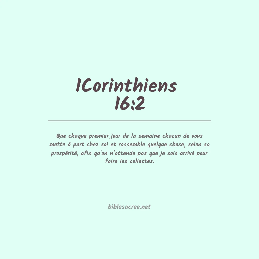 1Corinthiens  - 16:2