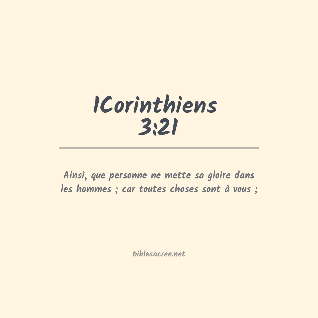 1Corinthiens  - 3:21