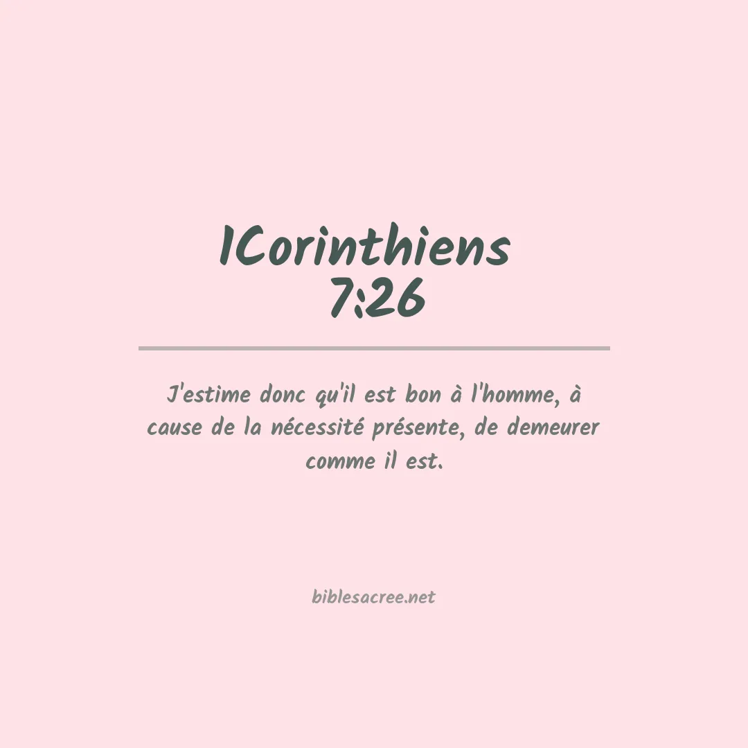 1Corinthiens  - 7:26