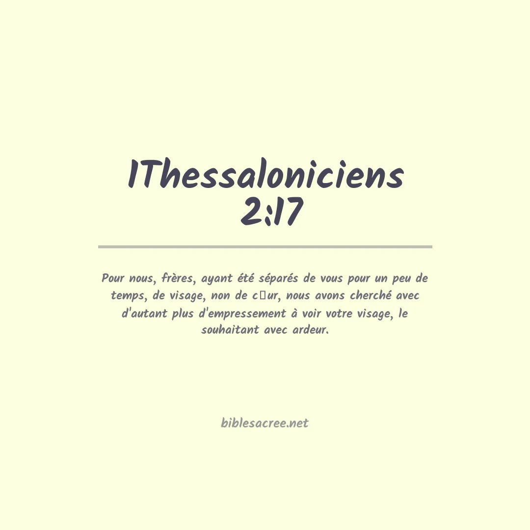 1Thessaloniciens  - 2:17