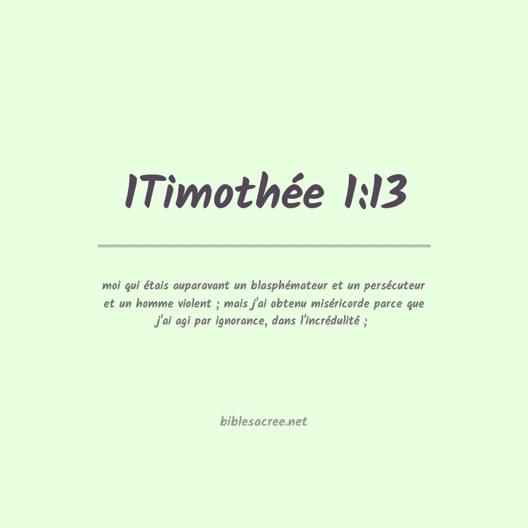 1Timothée - 1:13