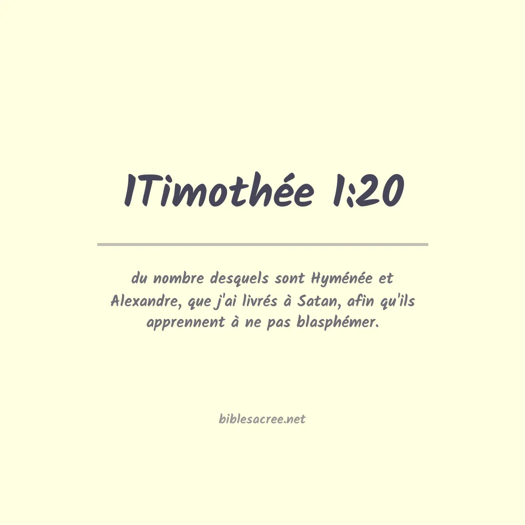 1Timothée - 1:20